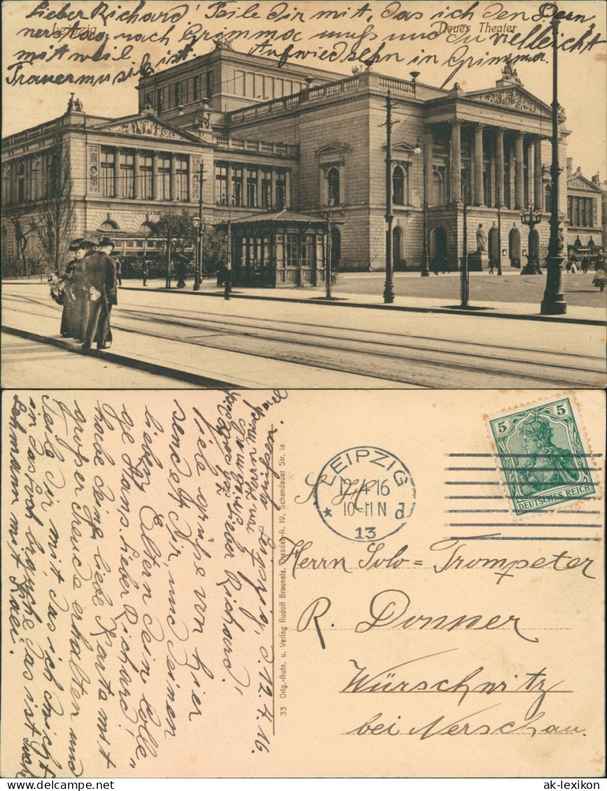 Ansichtskarte Leipzig Neues Theater 1913 - Leipzig