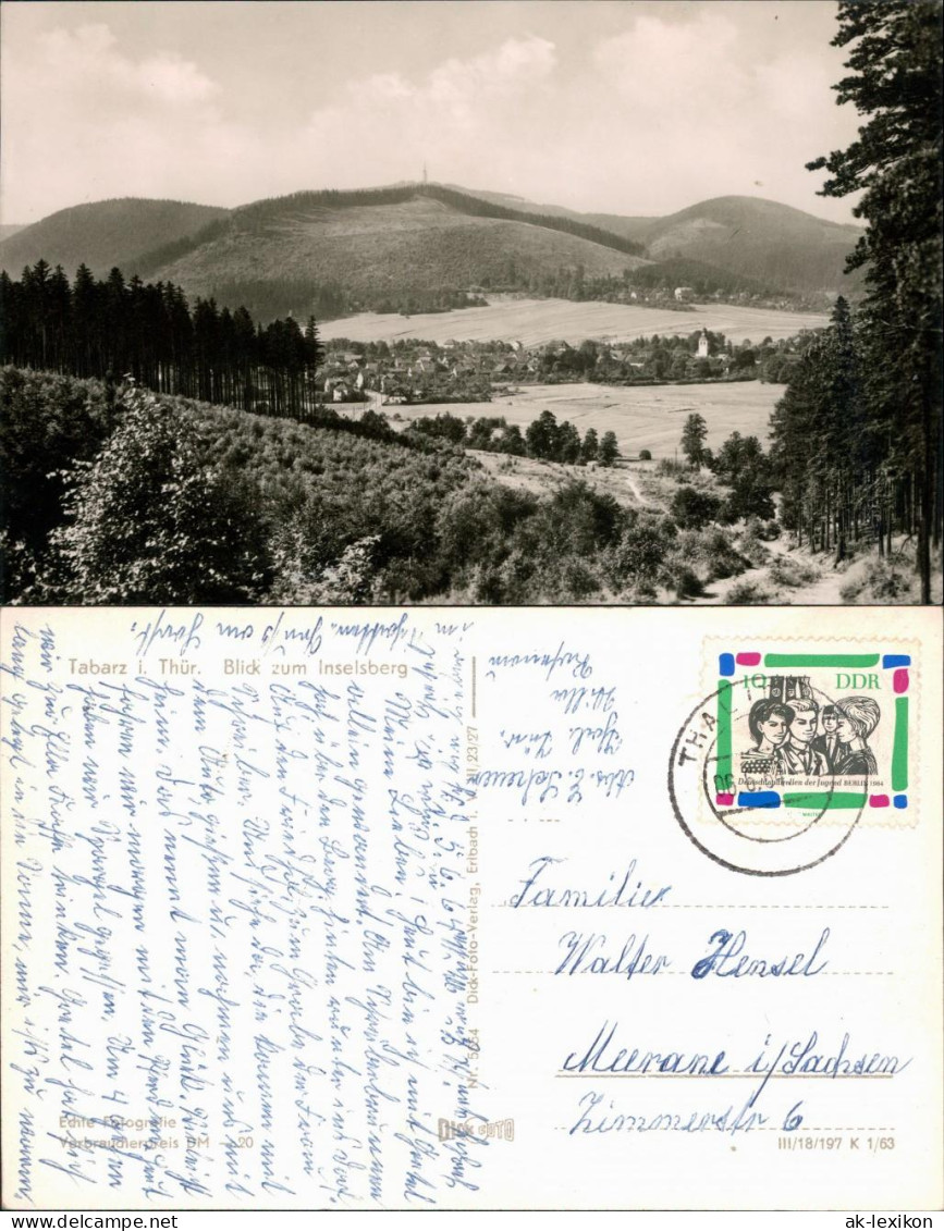 Tabarz/Thüringer Wald Blick Auf Den Ort Mit Blick Zum Inselsberg 1963 - Tabarz