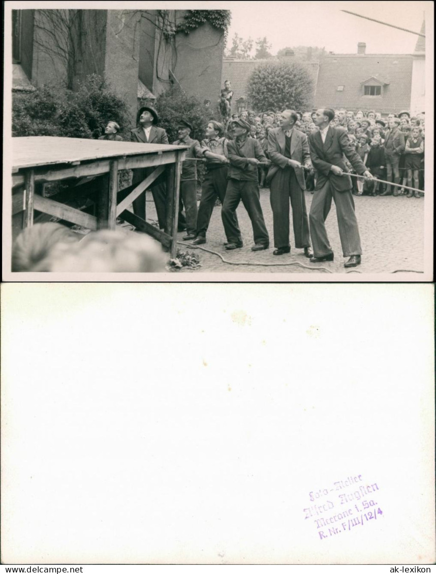 Ansichtskarte Meerane Anbringung Der Kirchturmglocke 1952 - Meerane