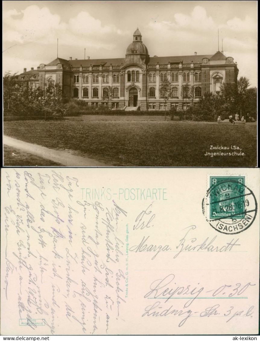 Ansichtskarte Zwickau Ingenieurschule 1928 - Zwickau