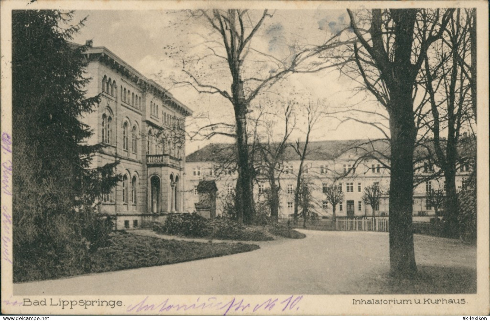 Ansichtskarte Bad Lippspringe Inhalatorium U. Kurhaus 1927  - Bad Lippspringe