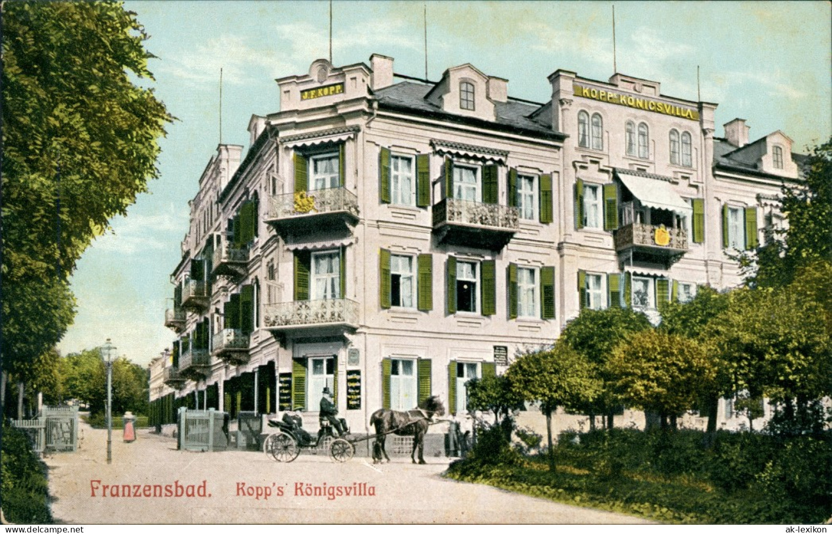 Franzensbad Františkovy Lázně Straßenpartie - Kopps Villa 1908  - Tchéquie