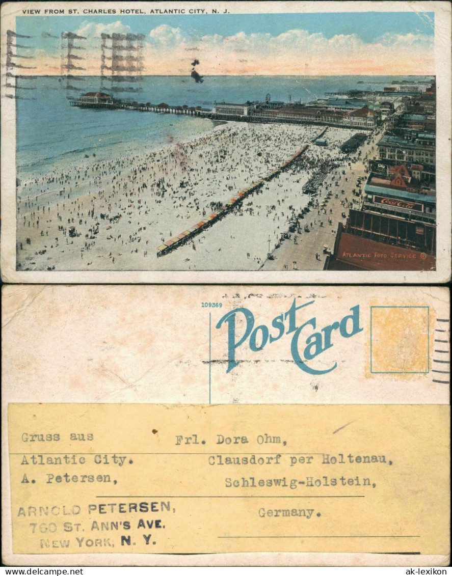 Postcard Atlantic City Strand Vom St. Charles Hotel Aus 1928 - Autres & Non Classés