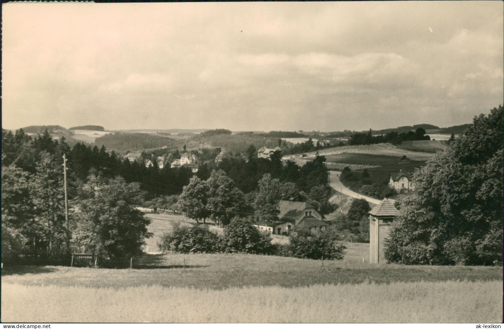 Ansichtskarte Jocketa-Pöhl Panorama über Felder 1964 - Poehl