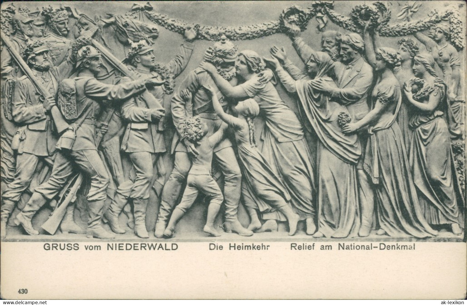 Rüdesheim (Rhein) National Niederwalddenkmal - Die Heimkehr - Relief 1913 - Ruedesheim A. Rh.