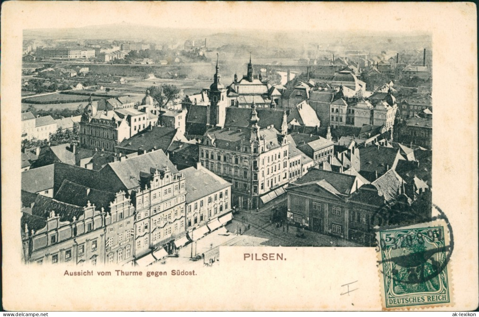 Postcard Pilsen Plzeň Stadt Mit Straßenblick 1920  - Tchéquie