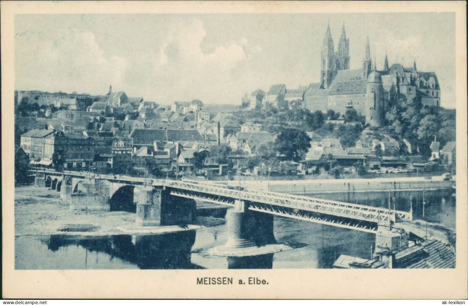 Ansichtskarte Meißen Schloss Albrechtsburg Mit Brücke 1918 - Meissen