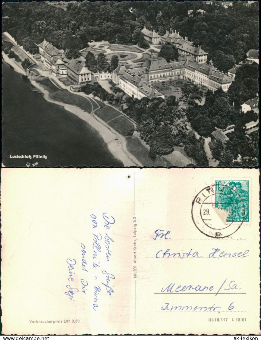 Pillnitz Luftbild Vom Schloss Foto Ansichtskarte B Dresden G1961 - Pillnitz