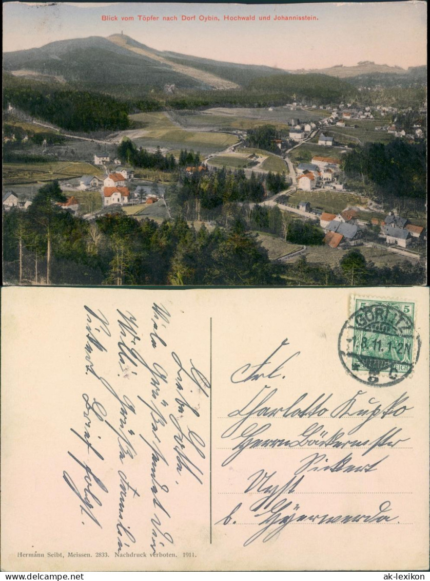 Ansichtskarte Oybin Blick Auf Oybin, Hochwald 1911  - Oybin