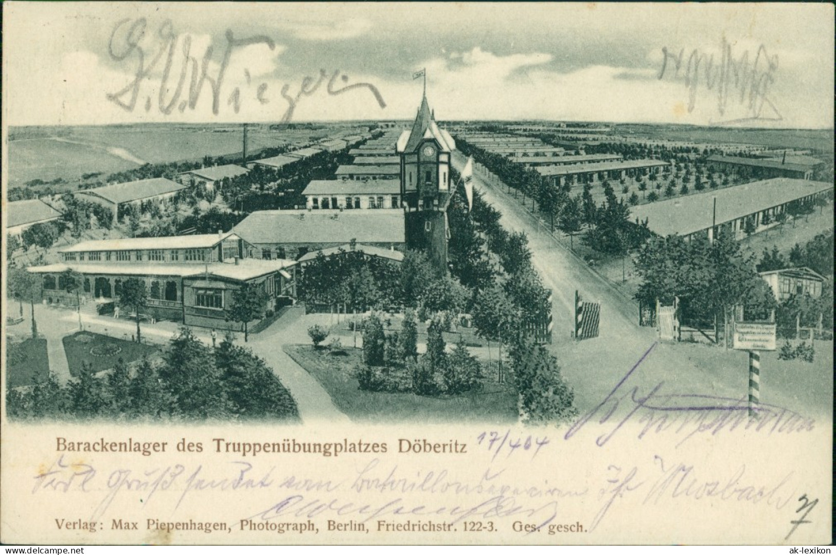 Ansichtskarte Dallgow-Döberitz Barackenlager - Straße 1904  - Dallgow-Doeberitz