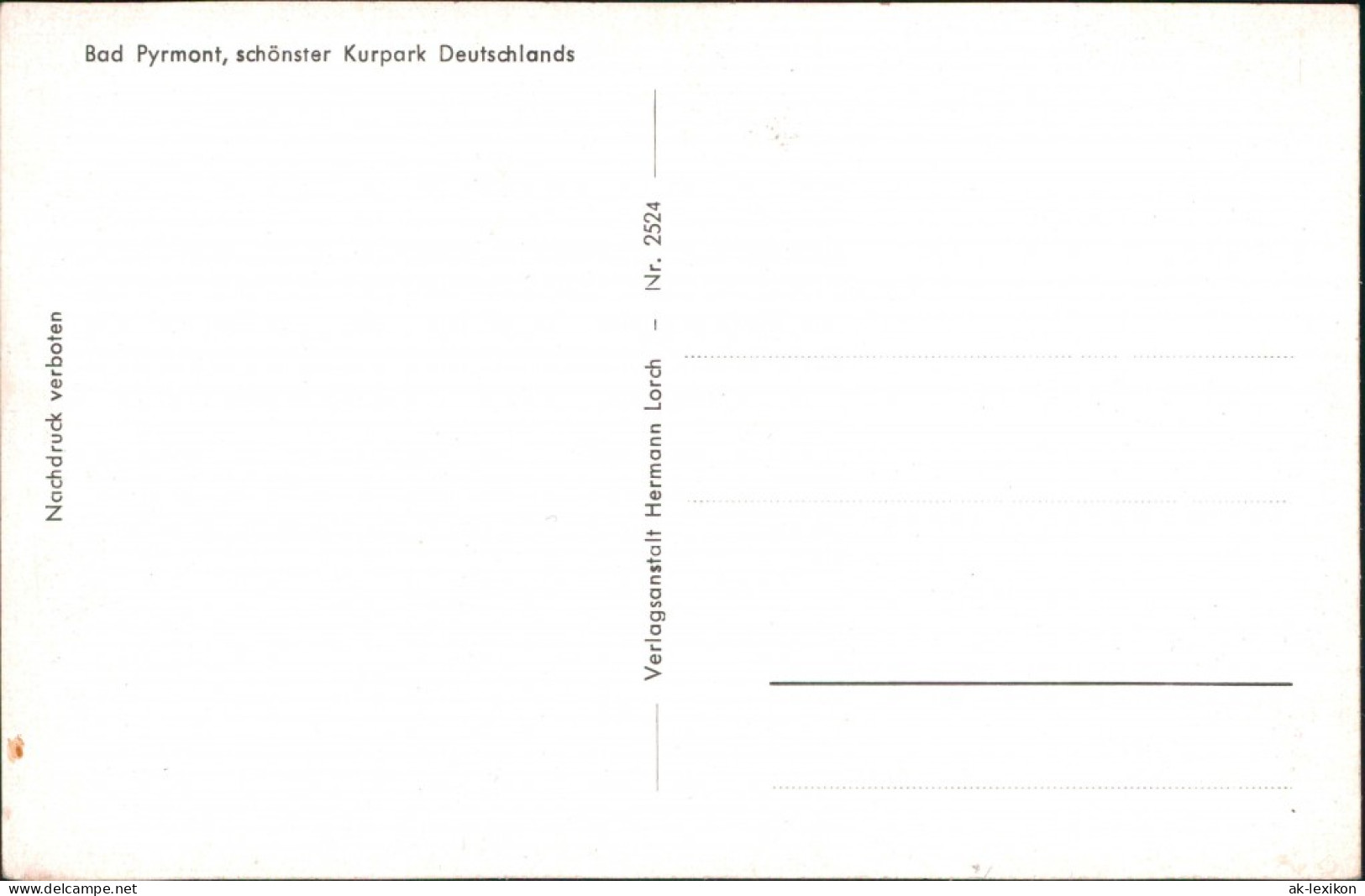 Ansichtskarte Bad Pyrmont Schönster Kurpark Deutschlands 1939 - Bad Pyrmont