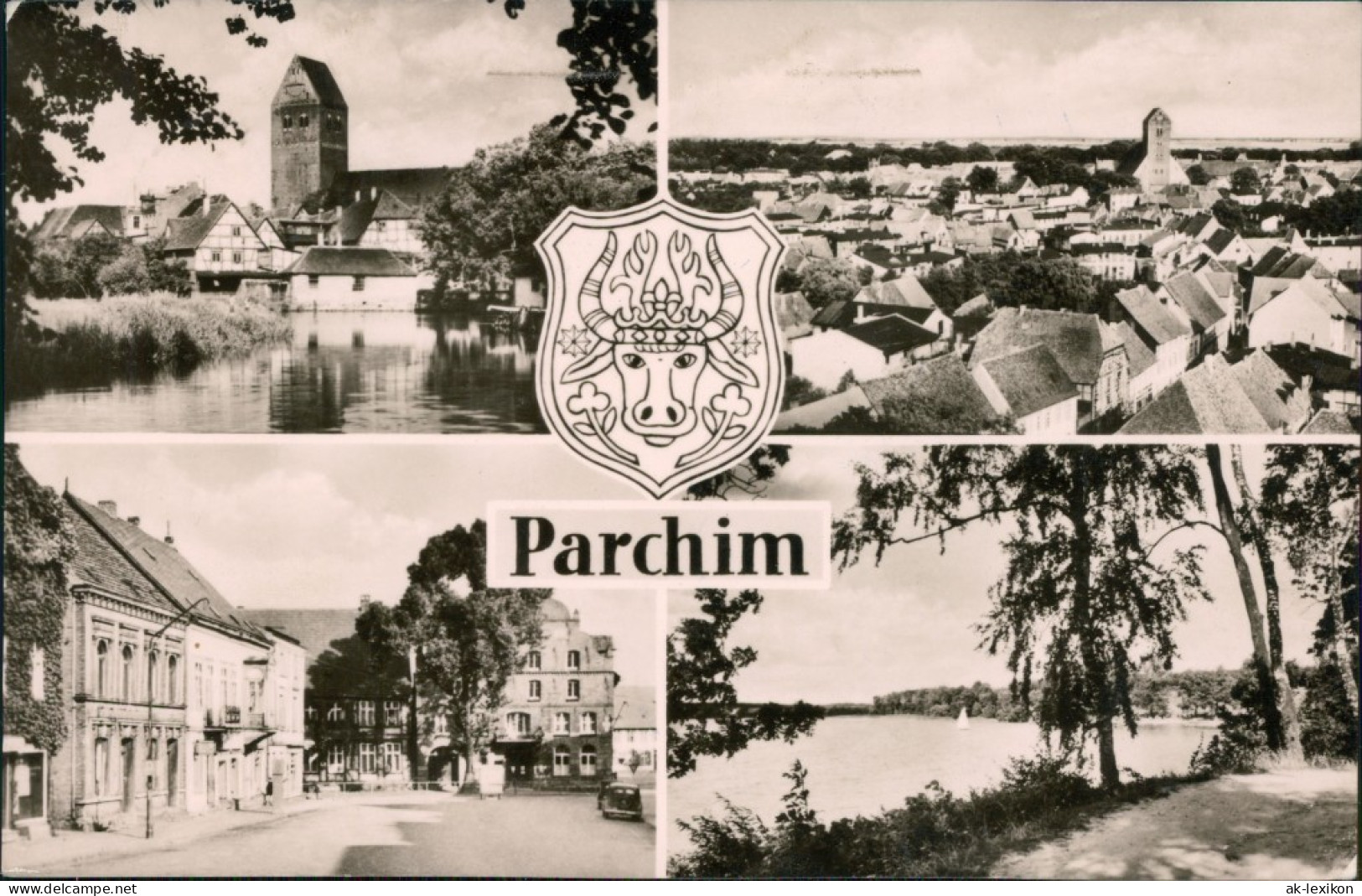 Ansichtskarte Parchim Kirche, Panorama, Markt, See 1962 - Parchim