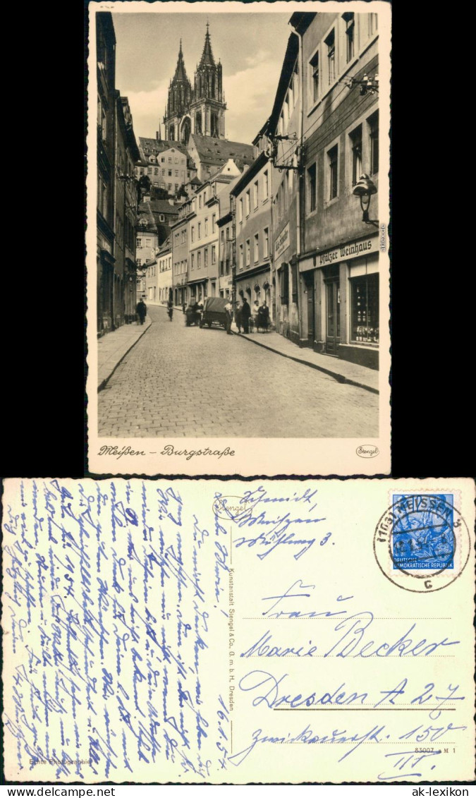 Ansichtskarte Meißen Burgstraße 1954 - Meissen