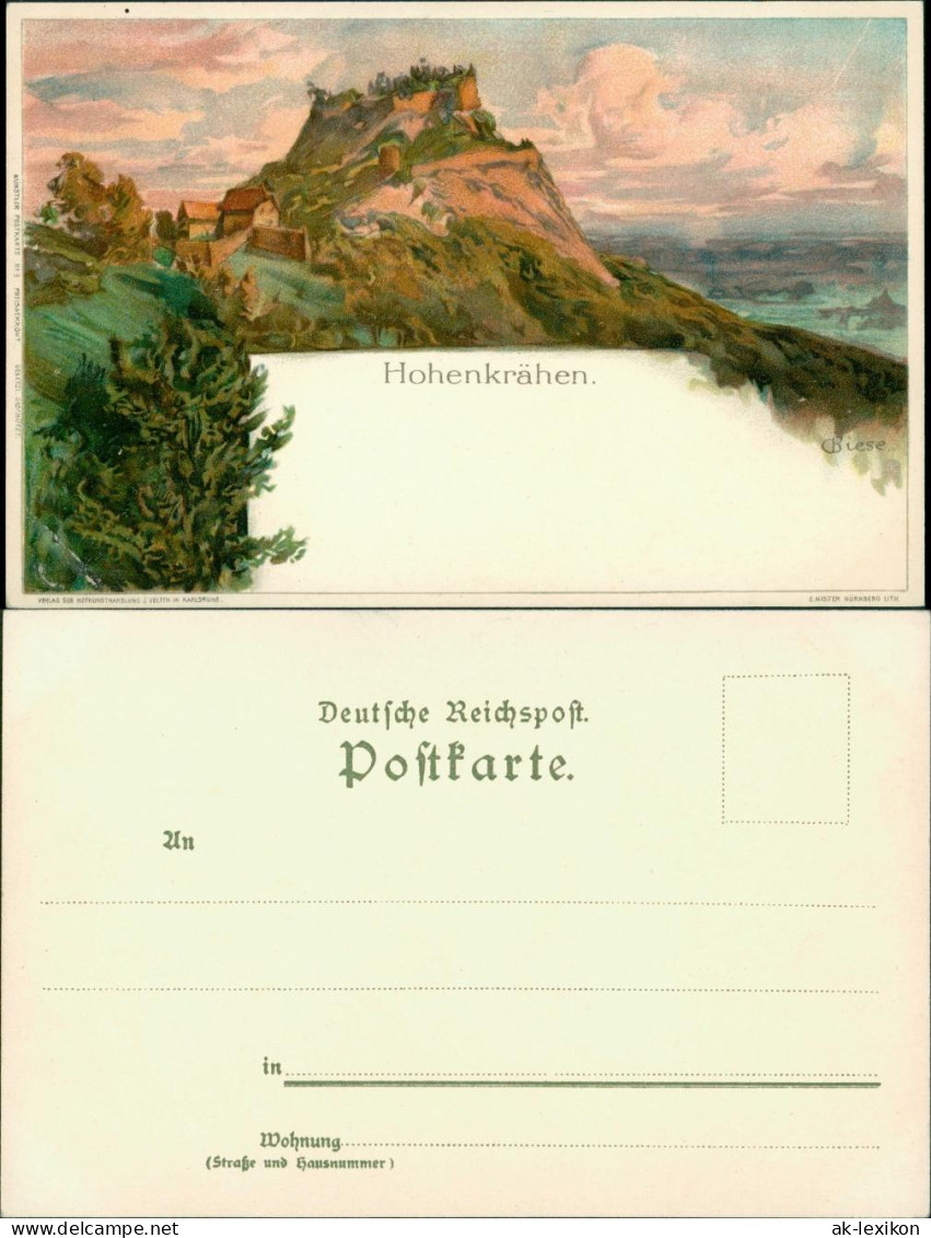 Litho AK Künstlerkarte: Gemälde / Kunstwerke - Hohenkrähen - Biese 1900  - Peintures & Tableaux
