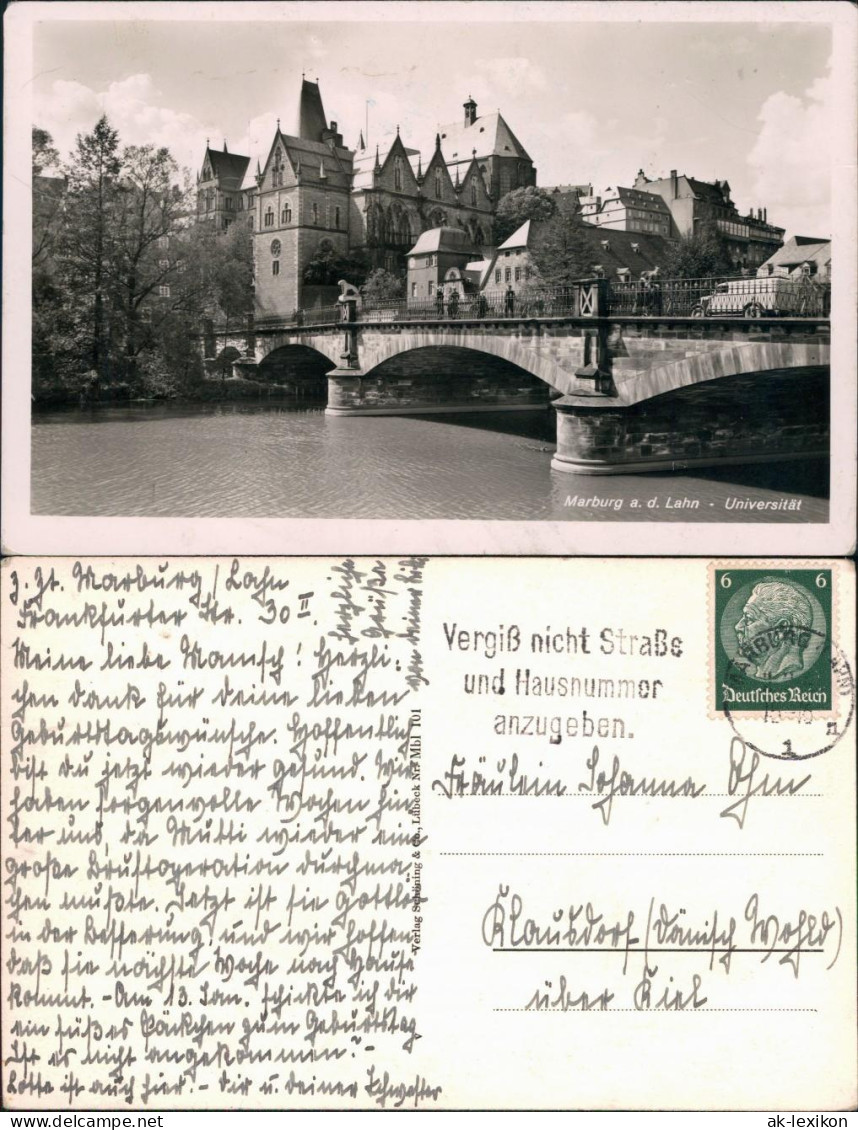 Ansichtskarte Marburg An Der Lahn Universität 1930 - Marburg