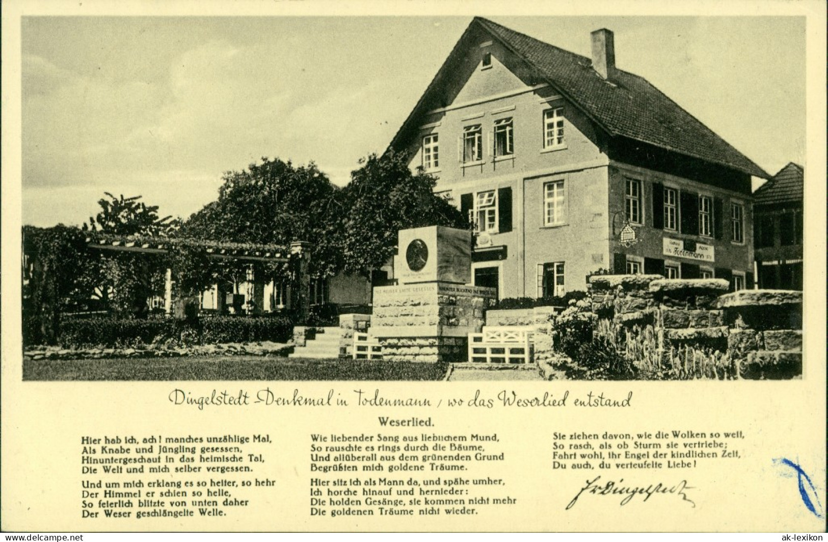 Ansichtskarte Rinteln Gast- Und Pensionshaus Reese-Todenmann 1935 - Rinteln