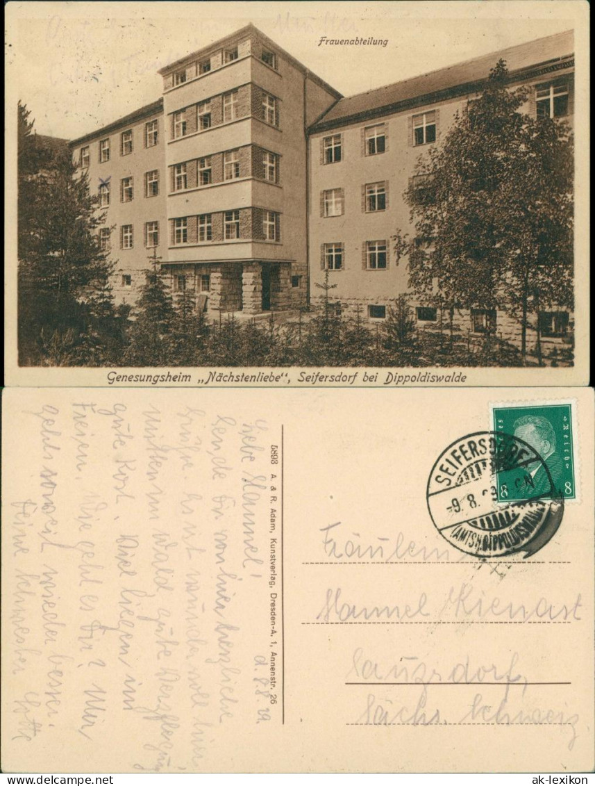 Ansichtskarte Seifersdorf-Dippoldiswalde Genesungsheim - Frauenabteilung 1929 - Dippoldiswalde