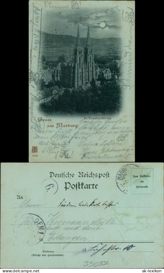 Ansichtskarte Marburg An Der Lahn Elisabethkirche Und Stadt 1899  - Marburg