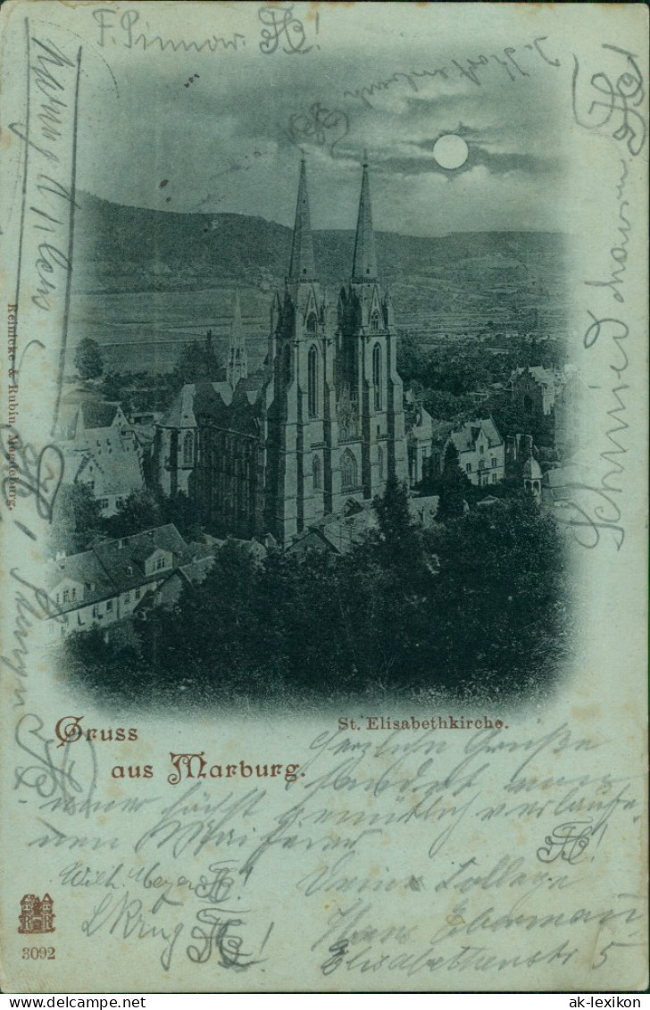 Ansichtskarte Marburg An Der Lahn Elisabethkirche Und Stadt 1899  - Marburg