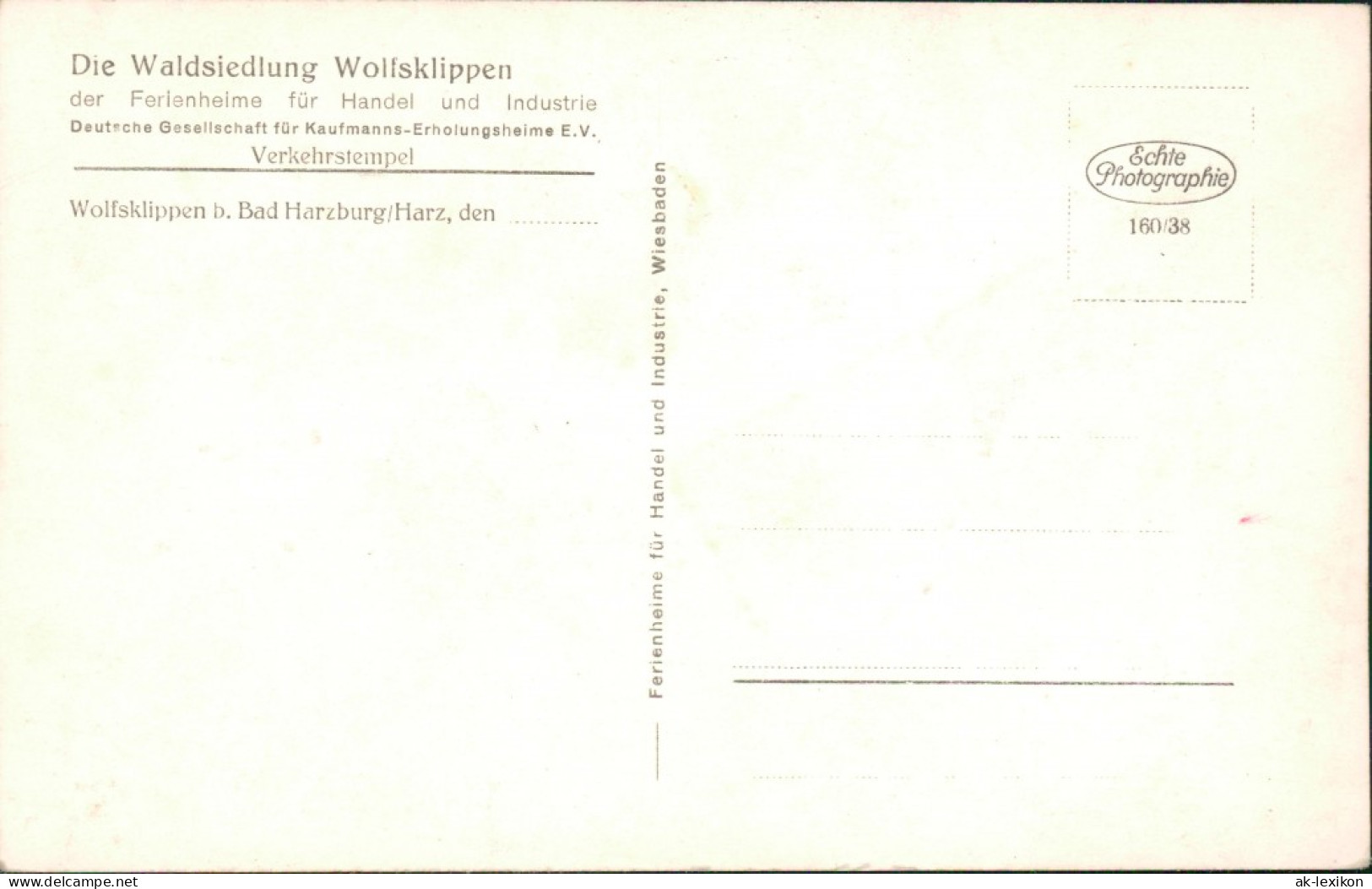 Bad Harzburg Waldsiedlung Wolfsklippen, Ferienheime Für Handel Industrie 1938 - Bad Harzburg