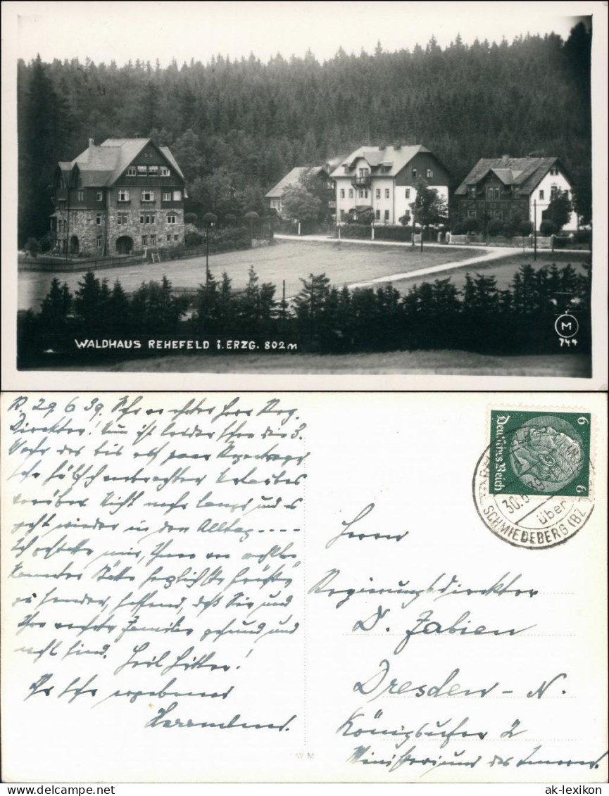 Ansichtskarte Rehefeld-Altenberg (Erzgebirge) Partie Am Waldhaus 1939  - Rehefeld