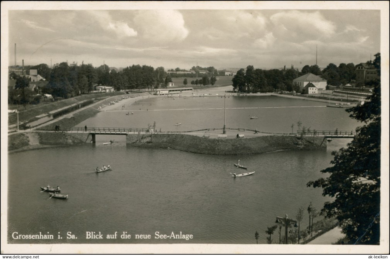 Ansichtskarte Großenhain Blick Auf Die Seeanlage 1936  - Grossenhain
