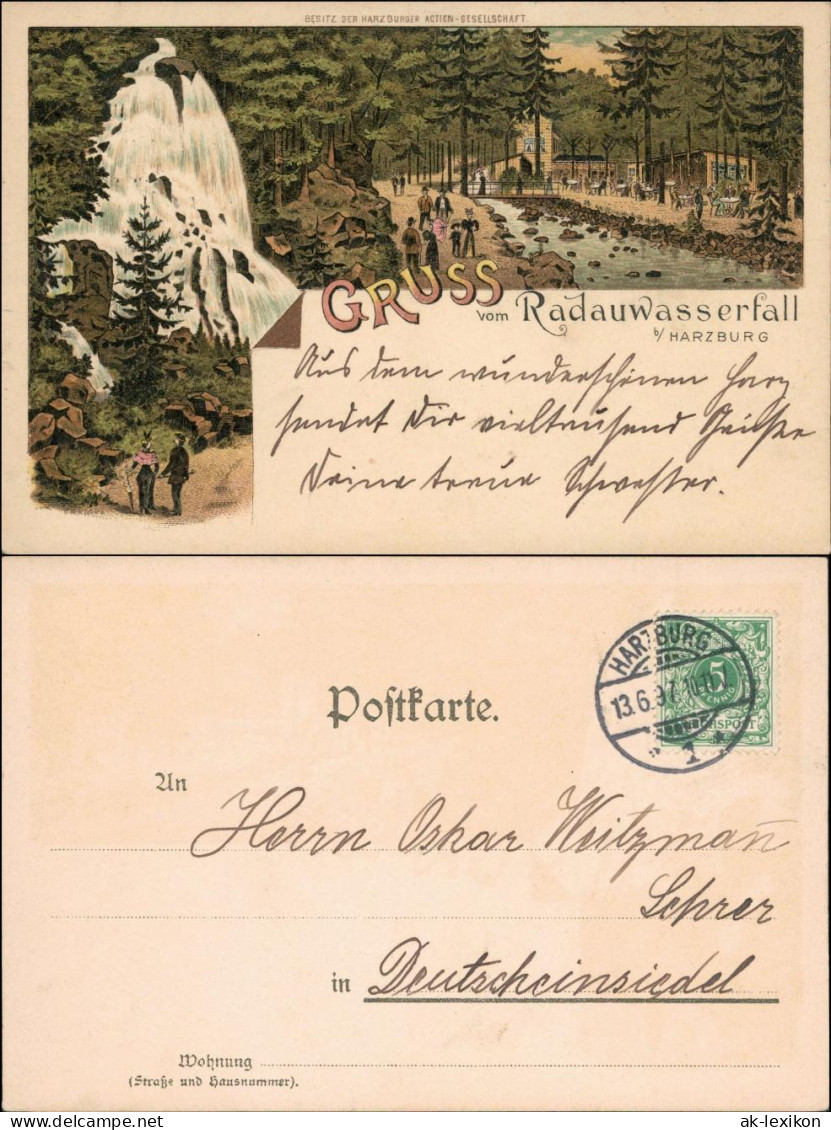 Ansichtskarte Bad Harzburg Litho AK: Gruss Vom Radauwasserfall 1897  - Bad Harzburg