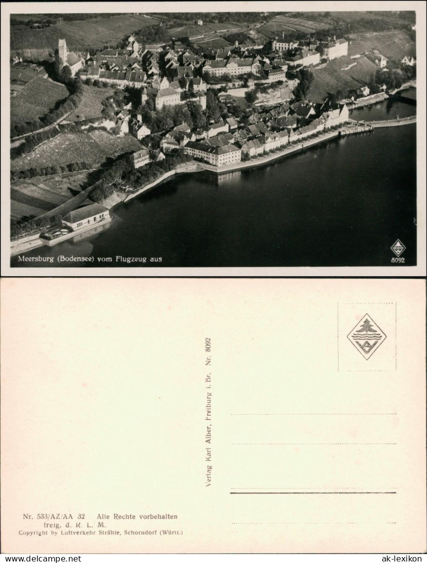 Ansichtskarte Meersburg Luftbild 1932  - Meersburg