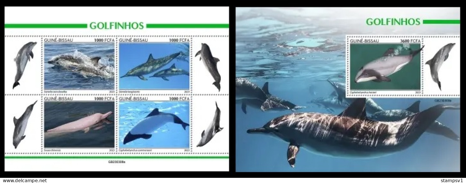 Guinea Bissau 2023 Dolphins. (308) OFFICIAL ISSUE - Delfines