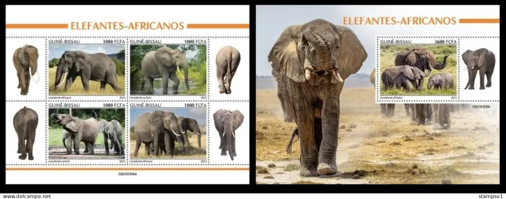 Guinea Bissau 2023 Elephants. (306) OFFICIAL ISSUE - Eléphants