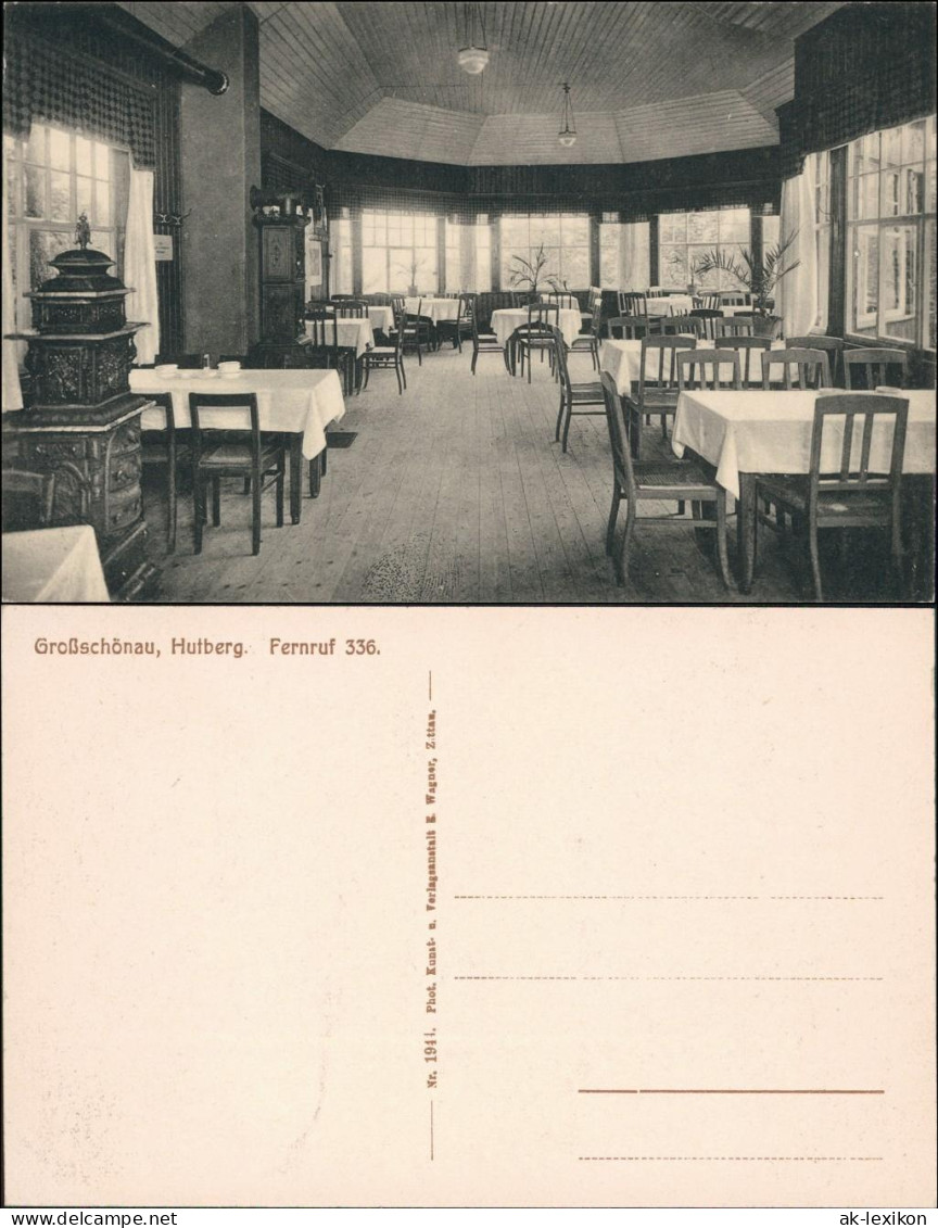 Ansichtskarte Großschönau (Sachsen) Innenansicht - Restaurant Hutberg 1917  - Grossschönau (Sachsen)