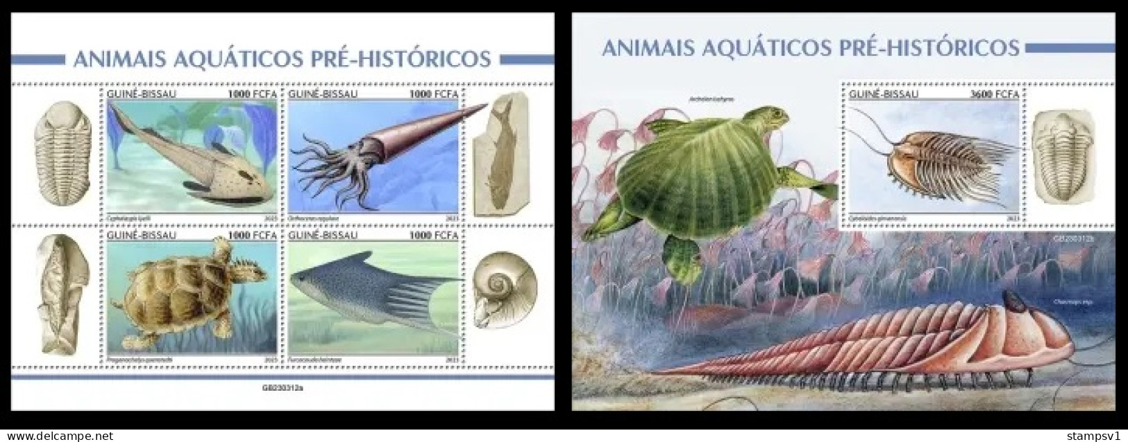 Guinea Bissau 2023 Prehistoric Water Animals. (312) OFFICIAL ISSUE - Préhistoriques