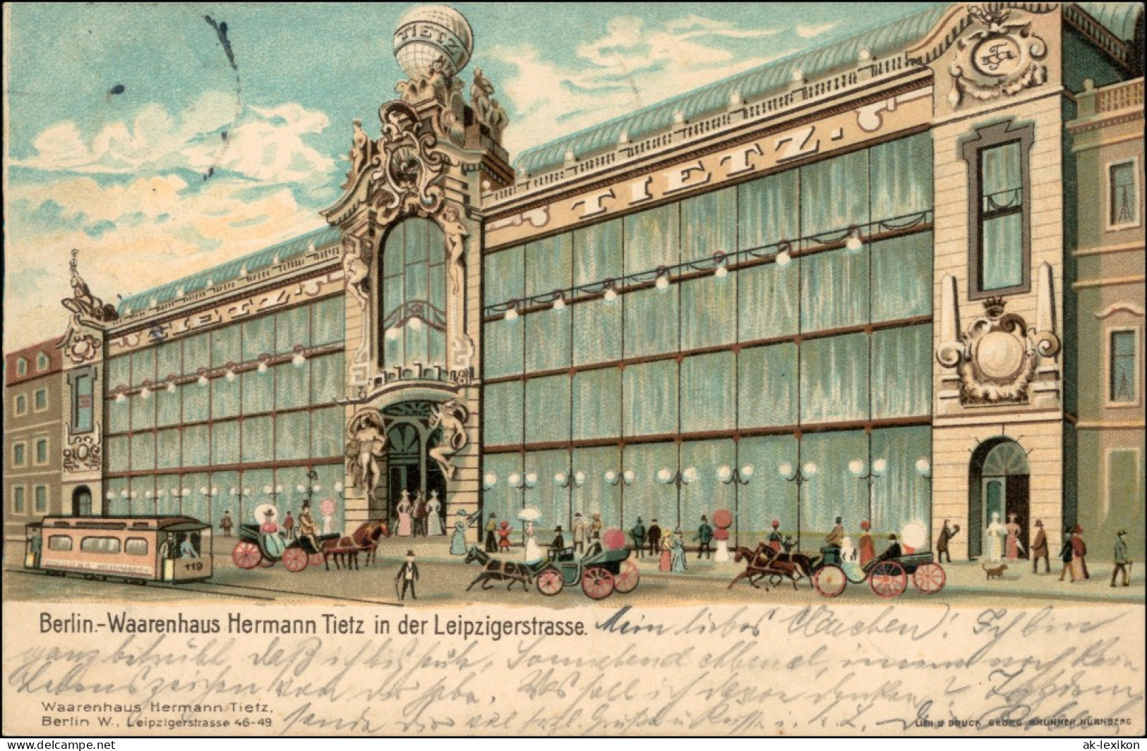 Ansichtskarte Mitte-Berlin Warenhaus Hermann Tietz - Leipzigerstrasse 1902  - Mitte