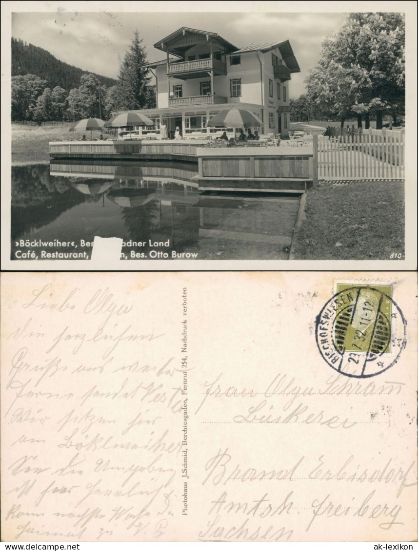 Ansichtskarte Berchtesgaden Restaurant Böcklweiher 1932  - Berchtesgaden