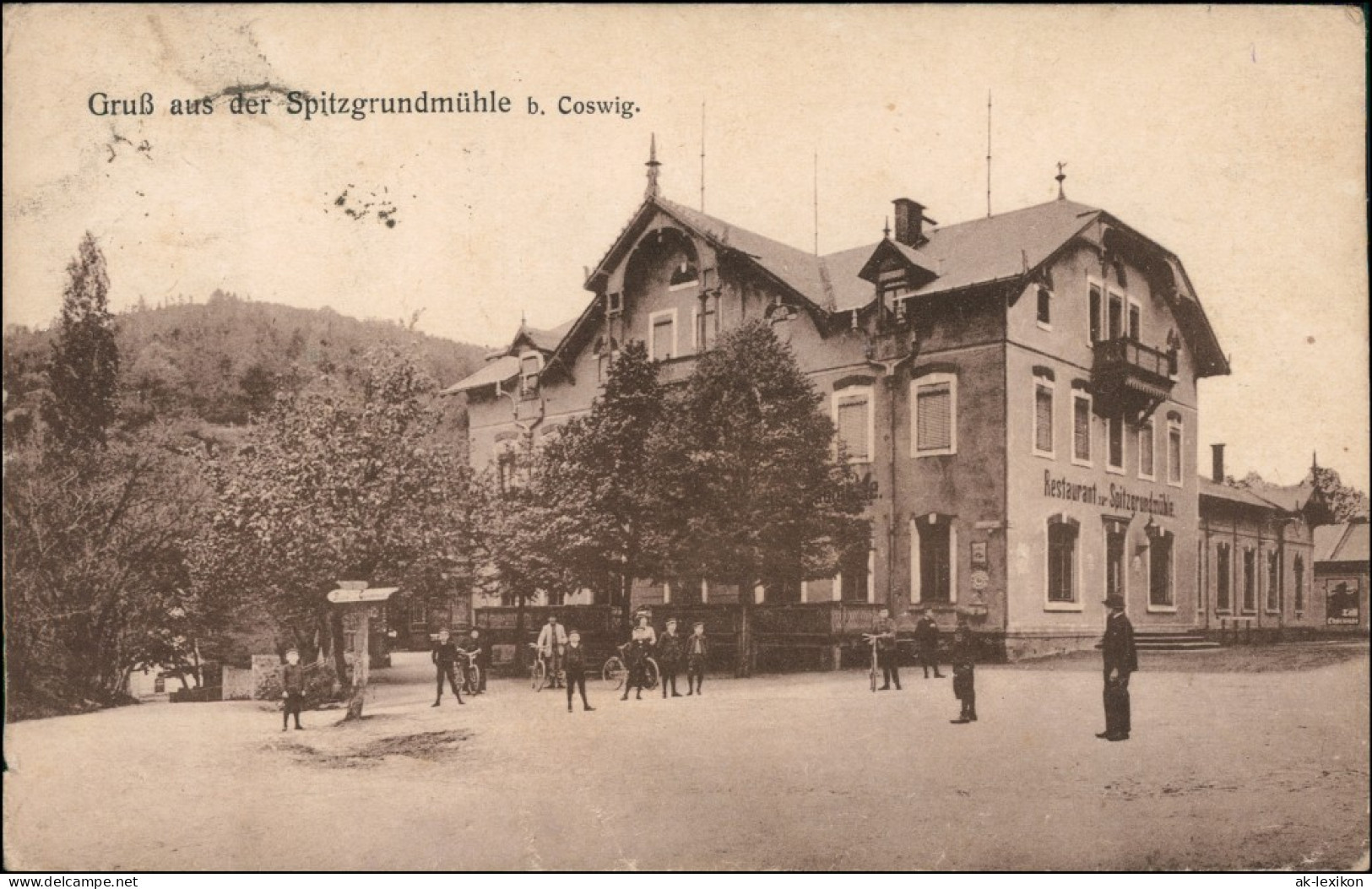 Ansichtskarte Coswig  Restauration Spitzgrundmühle B Radebeul Dresden 1920 - Coswig