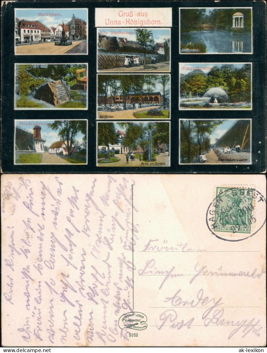 Bad Königsborn-Unna Mehrbild: Saline, Kuranlagen, Marktplatz 1915  - Unna