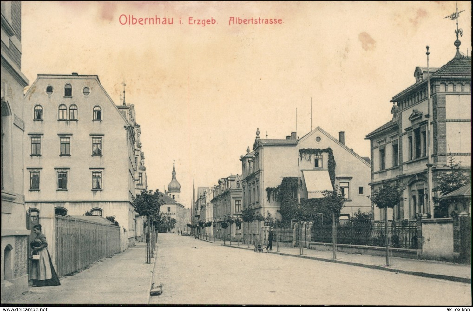 Ansichtskarte Olbernhau Partie In Der Albertstrasse 1909  - Olbernhau