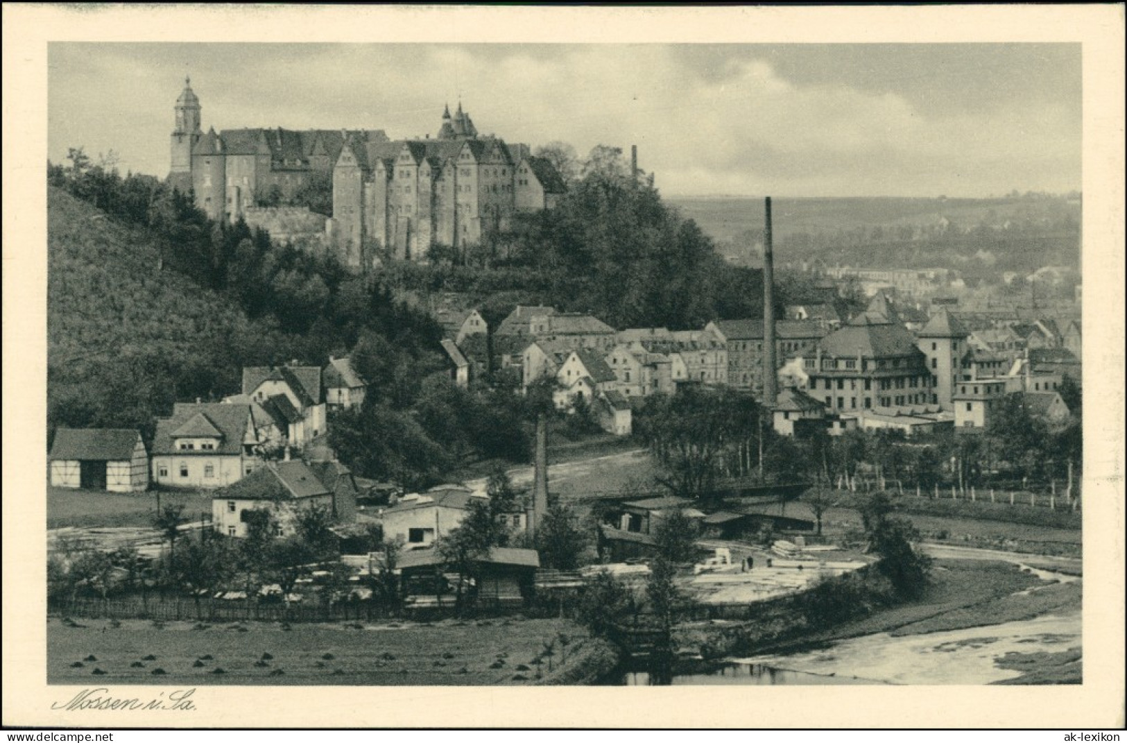 Ansichtskarte Nossen Fabrikanlagen, Stadt 1922  - Nossen