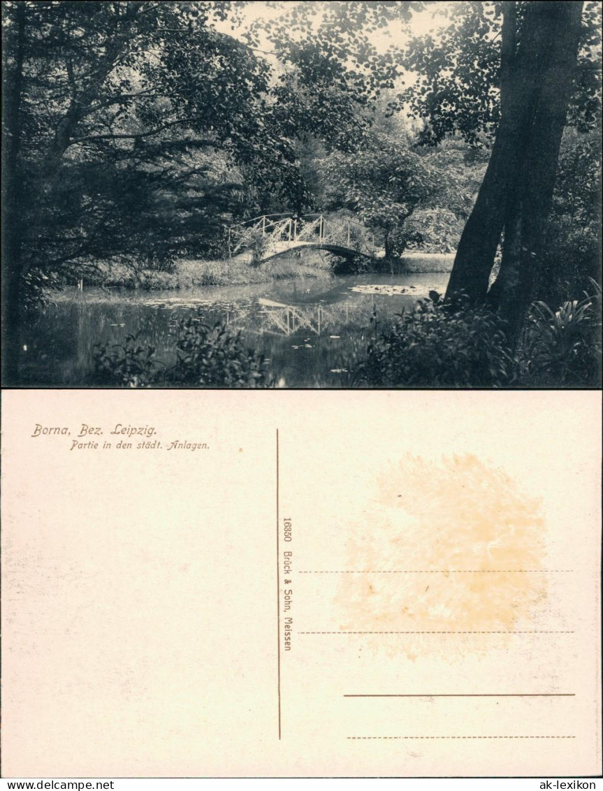 Ansichtskarte Borna Brücke Partie In Den Städtischen Anlagen 1914  - Borna
