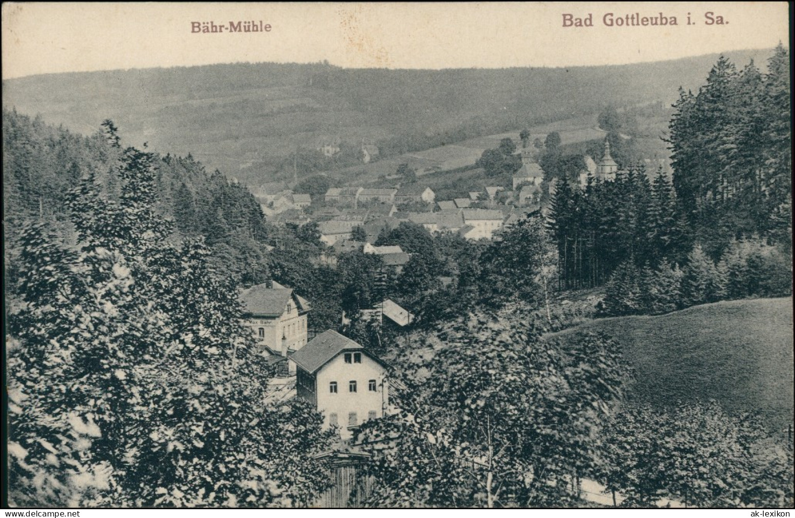 Ansichtskarte Bad Gottleuba-Berggießhübel Bähr-Mühle 1913  - Bad Gottleuba-Berggiesshuebel
