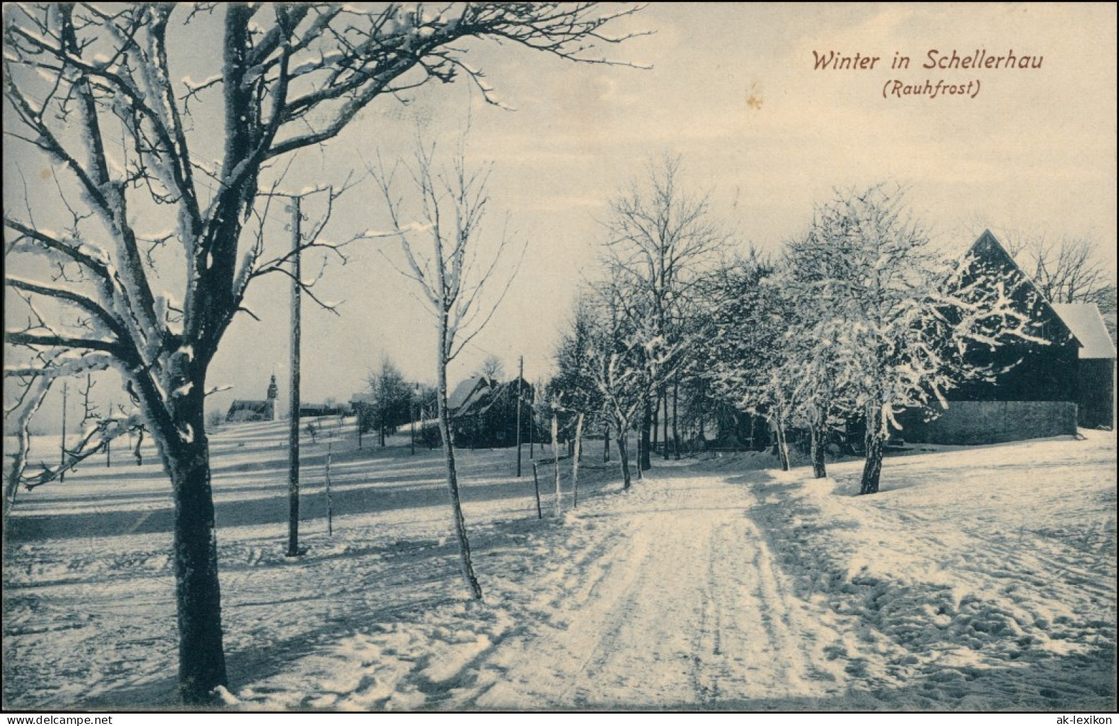 Schellerhau-Altenberg (Erzgebirge) Straßenpartie Im Winter 1913  - Schellerhau