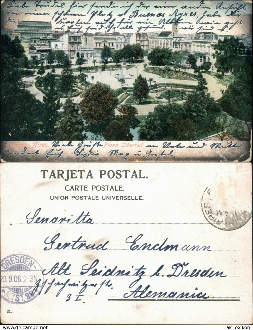 Postcard Buenos Aires Plaza Libertad 1906  - Argentine