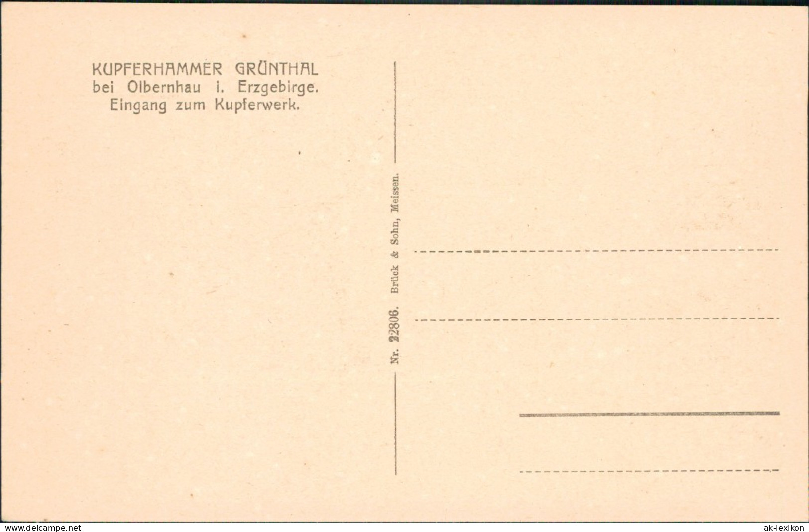 Kupferhammer-Grünthal-Olbernhau Straße - Eingang Kupferhammer Grüntal 1919  - Olbernhau