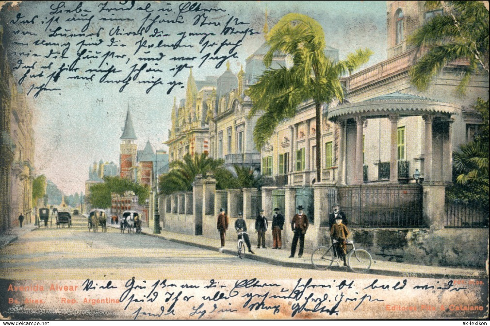 Postcard Buenos Aires Avenida Alvear Argentinia  1906 - Argentine