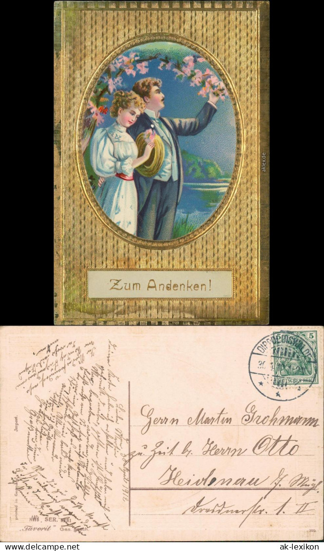 Ansichtskarte  Goldrahmen - Mann Und Frau 1910 Goldrand - 1900-1949
