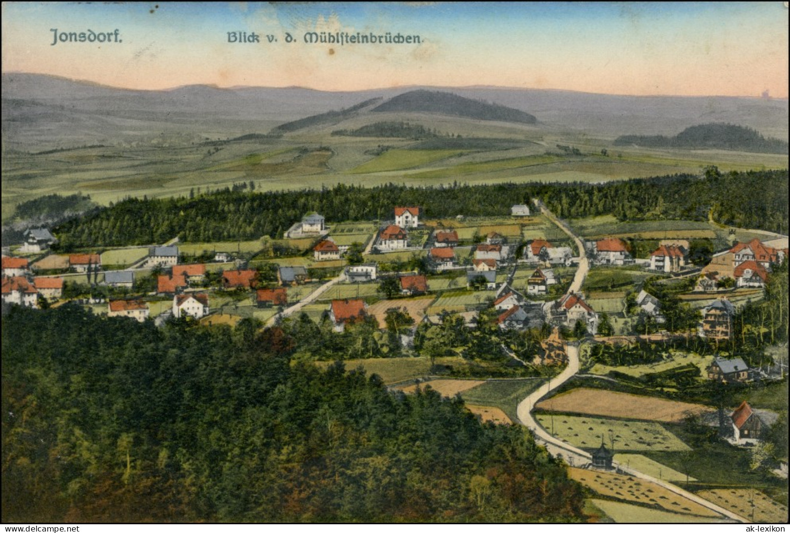 Ansichtskarte Jonsdorf Blick V .d. Mühlsteinbrücken 1913  - Jonsdorf