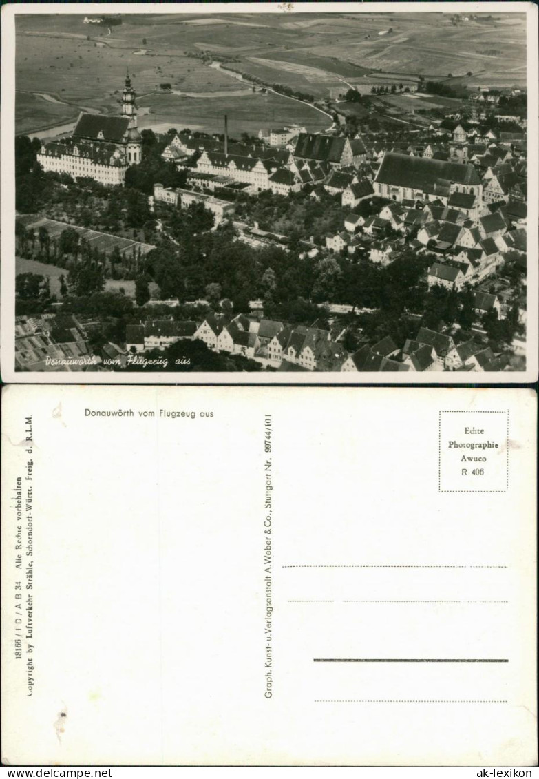 Ansichtskarte Donauwörth Luftbild 1934  - Donauwoerth