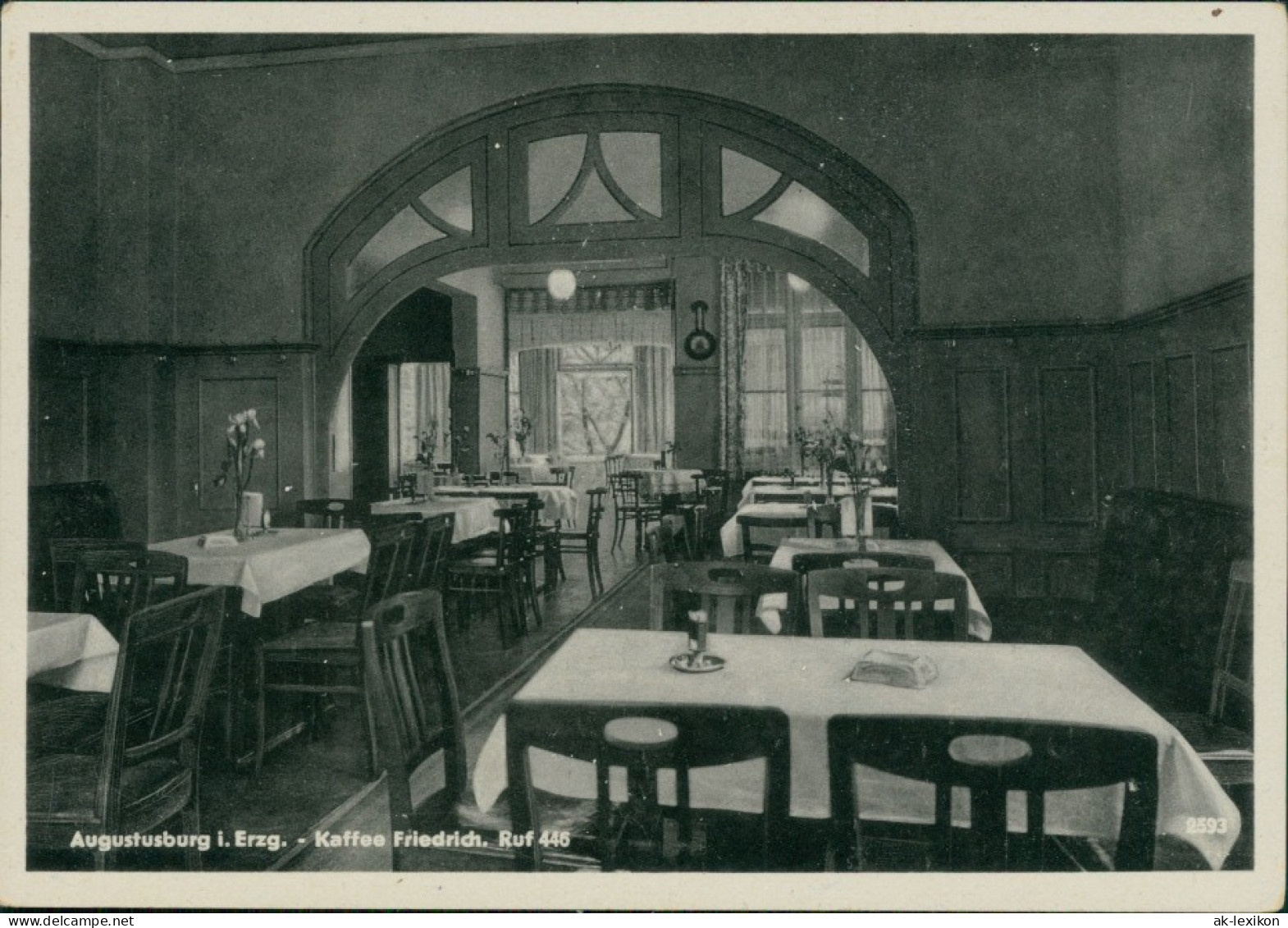 Ansichtskarte Augustusburg Innenansicht Cafe Friedrich 1956  - Augustusburg