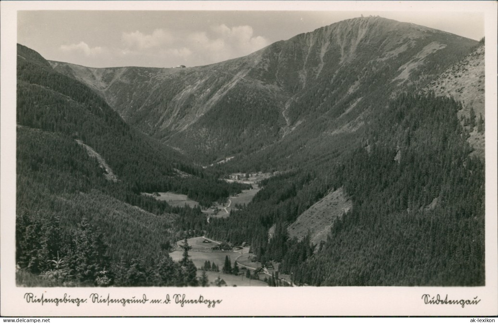 Postcard Krummhübel Karpacz Riesengrund Mit Schneekoppe 1934  - Schlesien