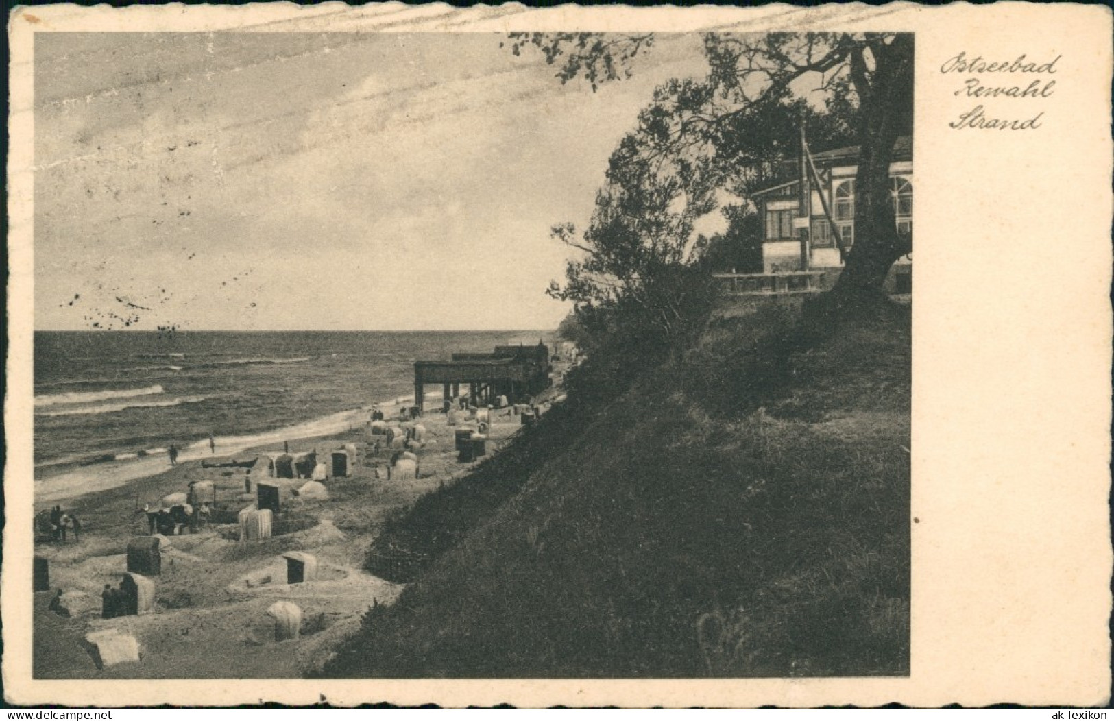 Postcard Rewahl Rewal Strand - Pavillon 1934  - Pommern